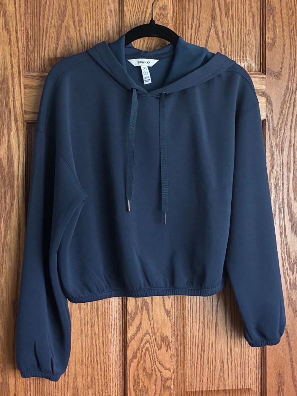Spanx Air Essentials Cinched Crop Hoodie - Navy - Small